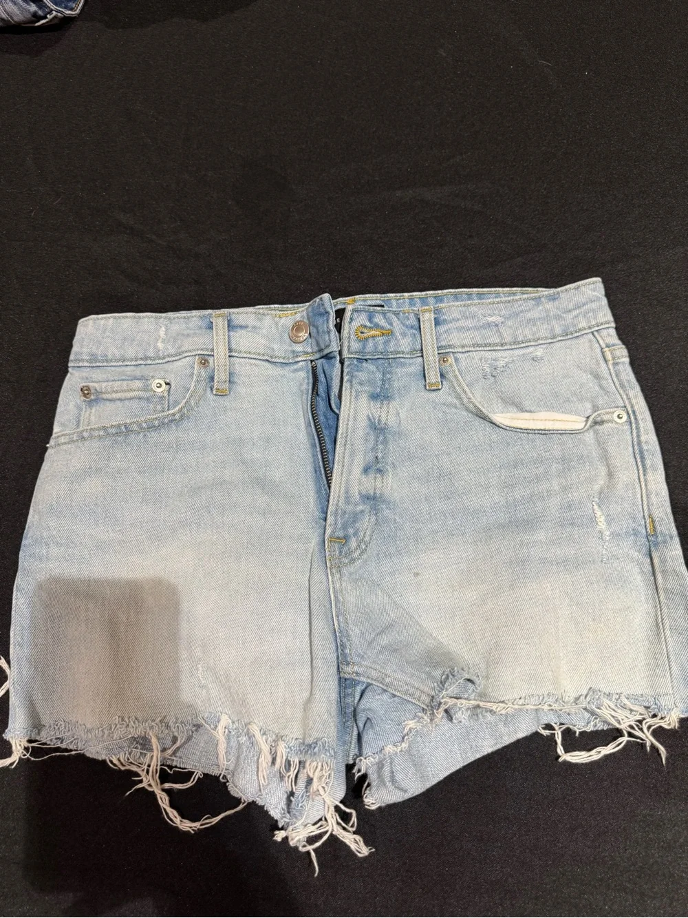 Women's Light Blue Distressed Denim Cutoff Shorts